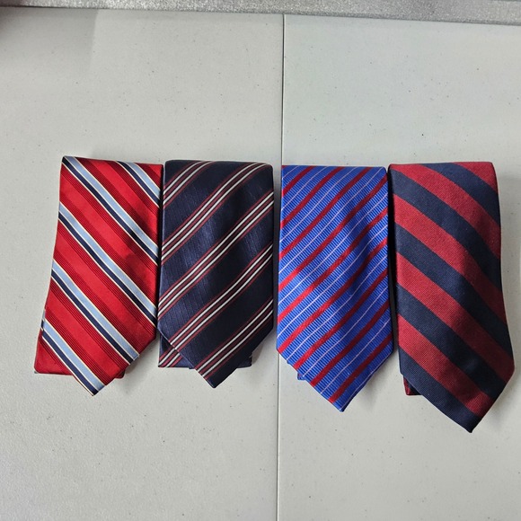 Striped Neckties Lot of‎ 4 Business Casual Dress Career Wear Mens - Picture 1 of 8
